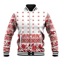 Antique Croatia Folk Embroidery Inspired Pattern Baseball Jacket Roses and Peacocks - Wonder Print Shop