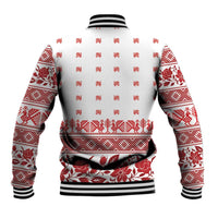 Antique Croatia Folk Embroidery Inspired Pattern Baseball Jacket Roses and Peacocks - Wonder Print Shop