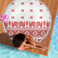 Antique Croatia Folk Embroidery Inspired Pattern Beach Blanket Roses and Peacocks - Wonder Print Shop