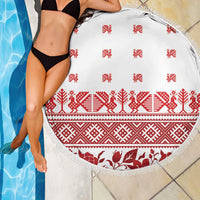 Antique Croatia Folk Embroidery Inspired Pattern Beach Blanket Roses and Peacocks - Wonder Print Shop