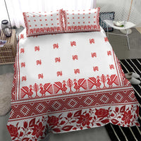 Antique Croatia Folk Embroidery Inspired Pattern Bedding Set Roses and Peacocks - Wonder Print Shop