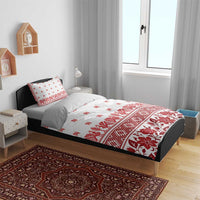 Antique Croatia Folk Embroidery Inspired Pattern Bedding Set Roses and Peacocks - Wonder Print Shop