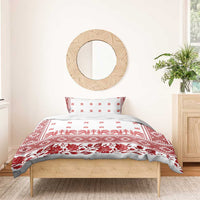 Antique Croatia Folk Embroidery Inspired Pattern Bedding Set Roses and Peacocks - Wonder Print Shop