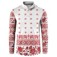 Antique Croatia Folk Embroidery Inspired Pattern Button Sweatshirt Roses and Peacocks - Wonder Print Shop