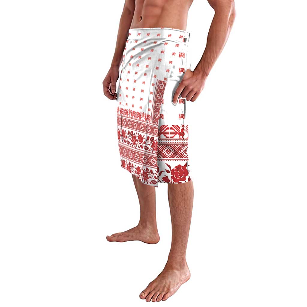 Antique Croatia Folk Embroidery Inspired Pattern Lavalava Roses and Peacocks - Wonder Print Shop