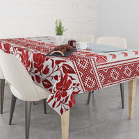 Antique Croatia Folk Embroidery Inspired Pattern Tablecloth Roses and Peacocks - Wonder Print Shop