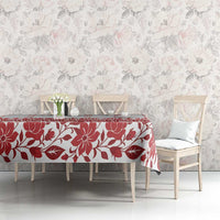 Antique Croatia Folk Embroidery Inspired Pattern Tablecloth Roses and Peacocks - Wonder Print Shop