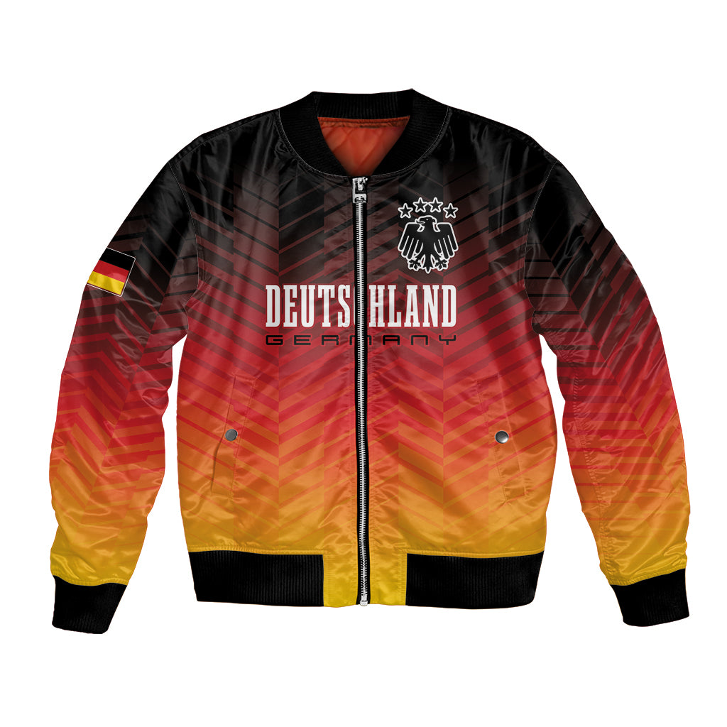 Colorful Germany football bomber jacket with full zip, ribbed cuffs, and crest graphic