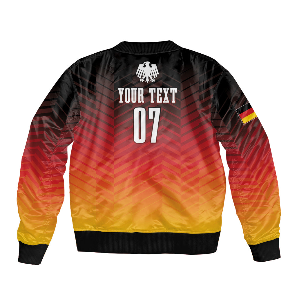 Colorful football bomber jacket back with large 07 text and crest below