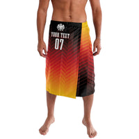 Colorful gradient sport shorts with elastic waistband and black chevron panels