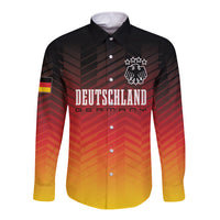 Germany football button long-sleeve shirt with crest and Deutschland graphic