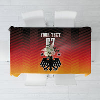 Personalized tablecloth panel with 'YOUR TEXT' and '07' plus Germany eagle emblem