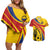 Colombia Football Custom Couples Matching Off Shoulder Short Dress and Hawaiian Shirt Todos Somos Colombia LT7 - Wonder Print Shop