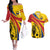 Colombia Football Custom Couples Matching Off The Shoulder Long Sleeve Dress and Hawaiian Shirt Todos Somos Colombia LT7 - Wonder Print Shop