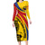 Colombia Football Custom Long Sleeve Bodycon Dress Todos Somos Colombia - Wonder Print Shop