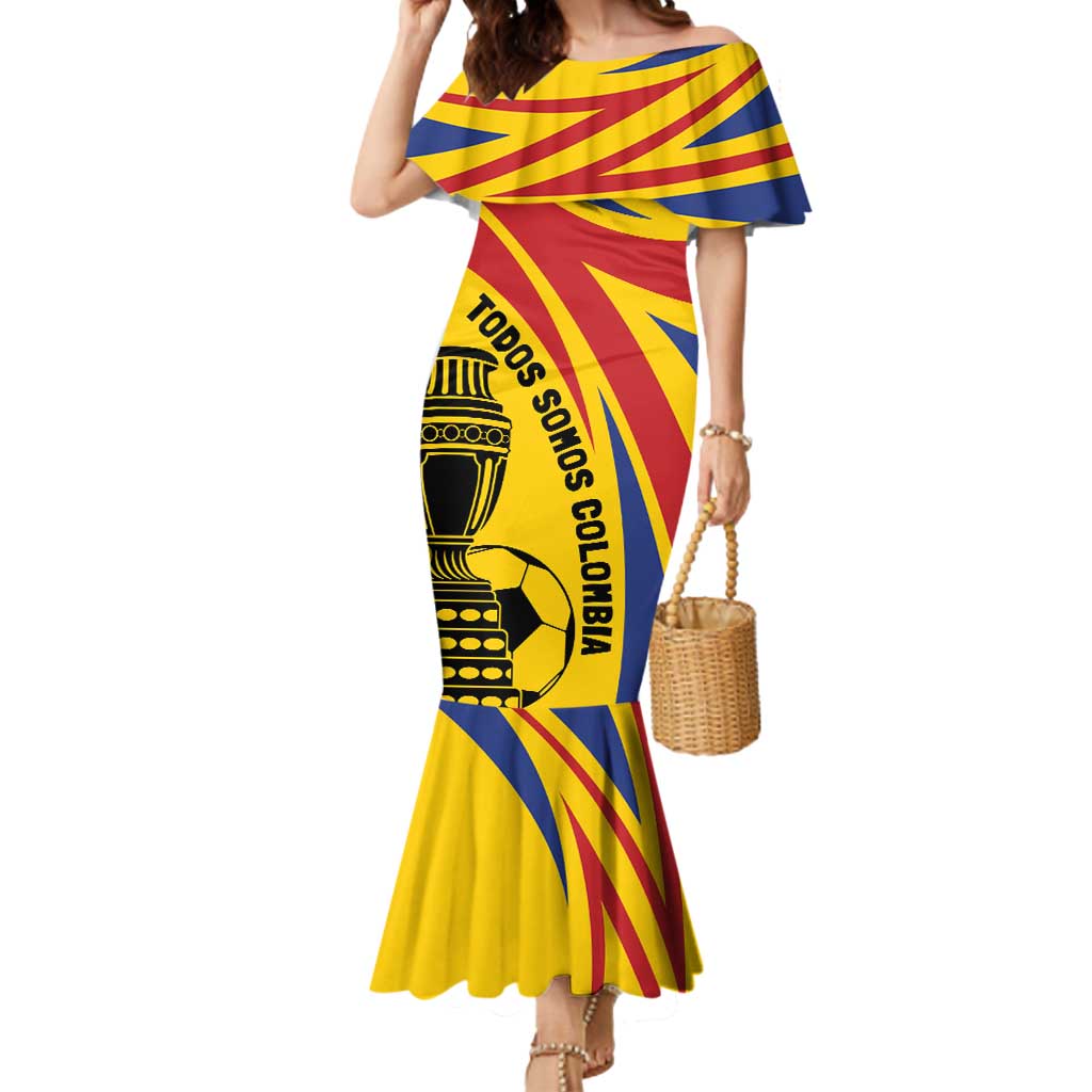 Colombia Football Custom Mermaid Dress Todos Somos Colombia - Wonder Print Shop