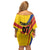 Colombia Football Custom Off Shoulder Short Dress Todos Somos Colombia - Wonder Print Shop