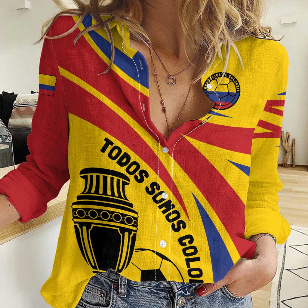 Colombia Football Custom Women Casual Shirt Todos Somos Colombia - Wonder Print Shop