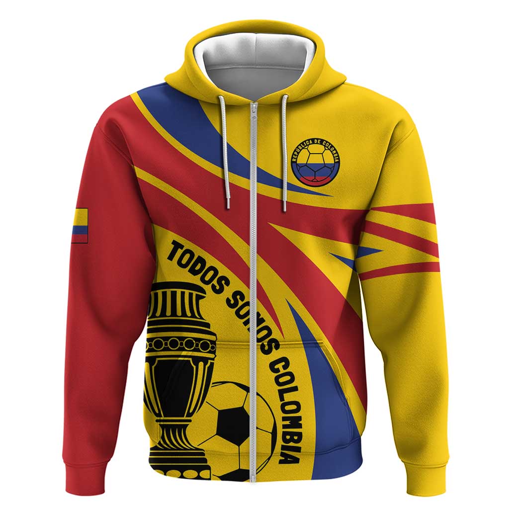 Colombia Football Custom Zip Hoodie Todos Somos Colombia - Wonder Print Shop