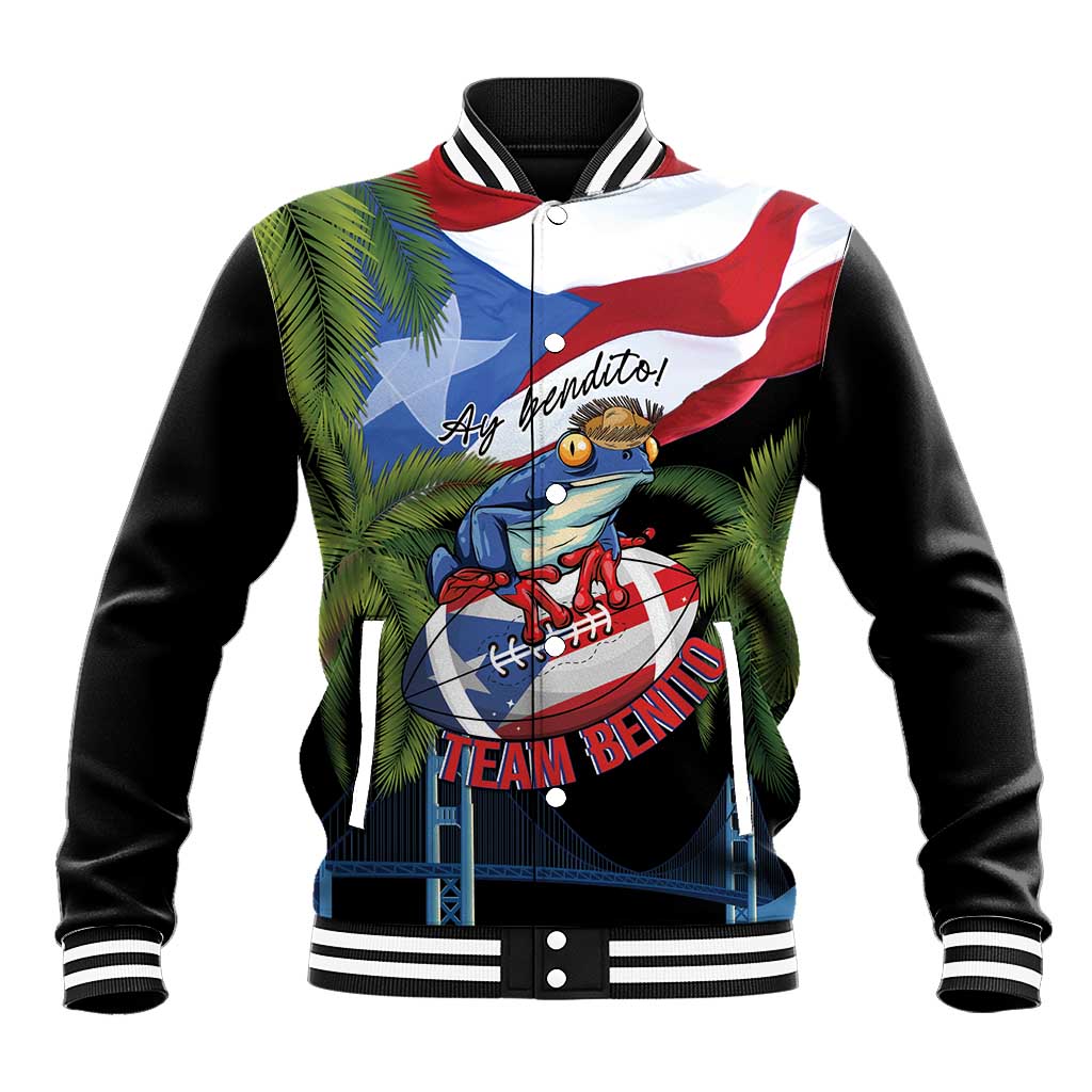 Ay Bendito! Benito Bowl Proud Boricua Baseball Jacket