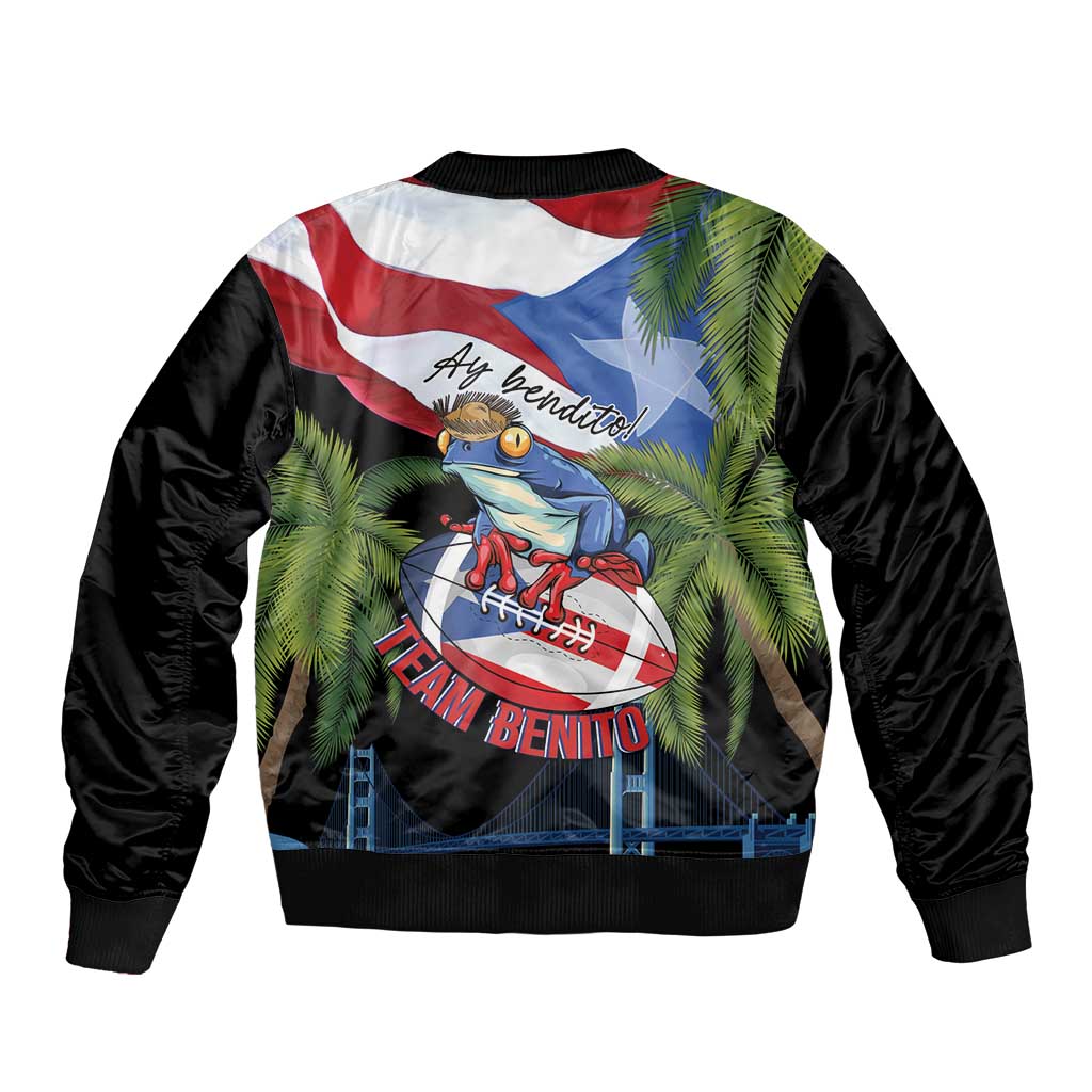 Ay Bendito! Benito Bowl Proud Boricua Bomber Jacket