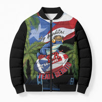 Ay Bendito! Benito Bowl Proud Boricua Bomber Puffer Jacket