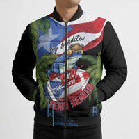 Ay Bendito! Benito Bowl Proud Boricua Bomber Puffer Jacket