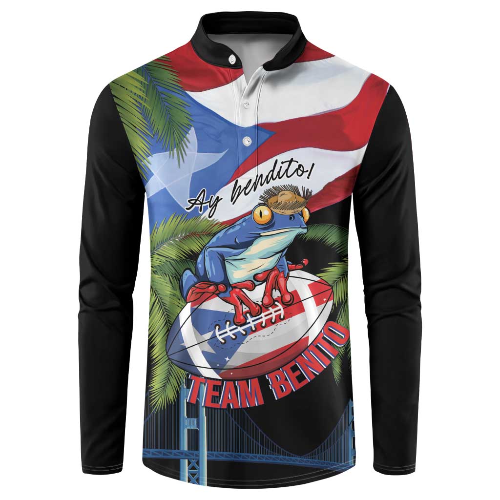 Ay Bendito! Benito Bowl Proud Boricua Button Sweatshirt