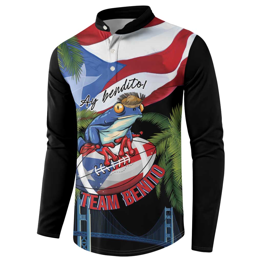 Ay Bendito! Benito Bowl Proud Boricua Button Sweatshirt