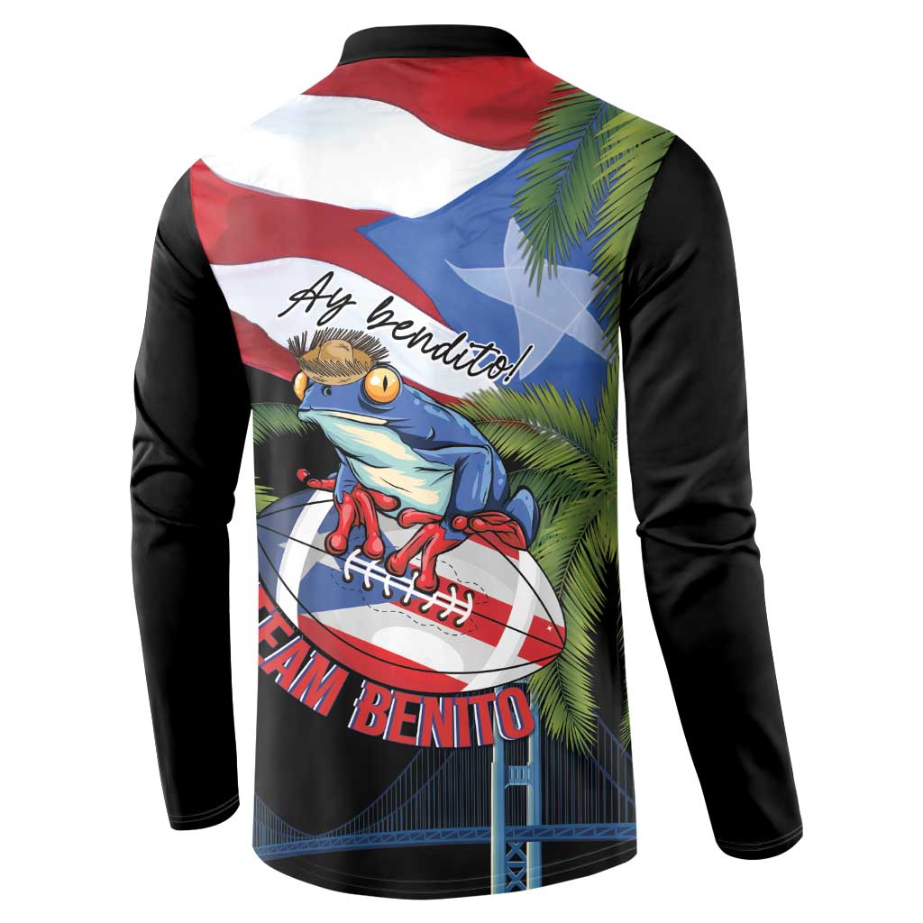 Ay Bendito! Benito Bowl Proud Boricua Button Sweatshirt