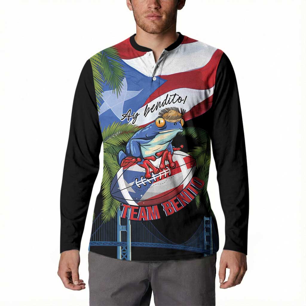 Ay Bendito! Benito Bowl Proud Boricua Button Sweatshirt