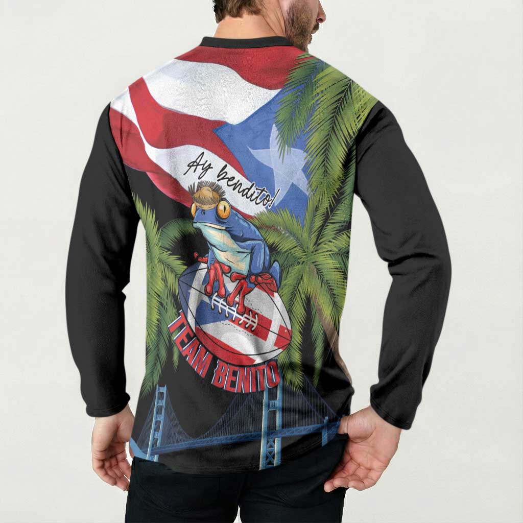Ay Bendito! Benito Bowl Proud Boricua Button Sweatshirt