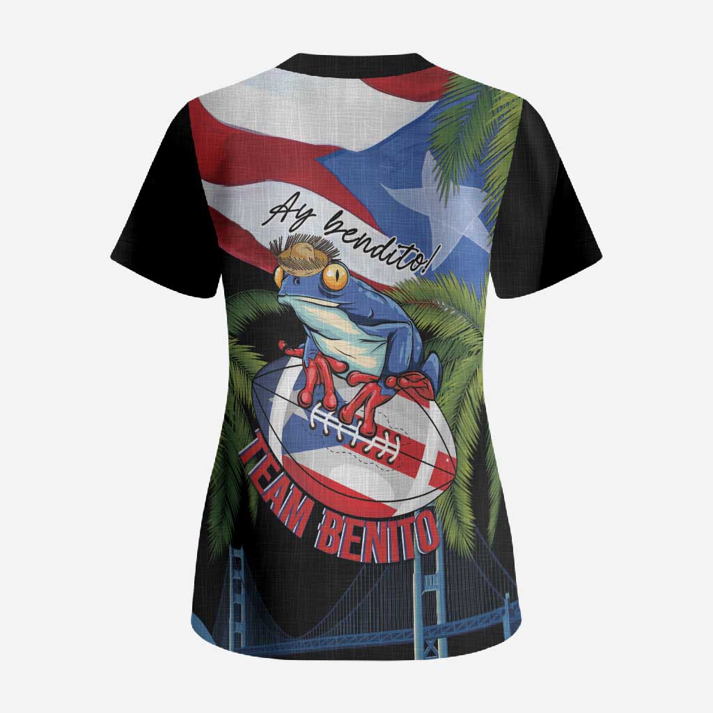 Ay Bendito! Benito Bowl Proud Boricua Scrub Top