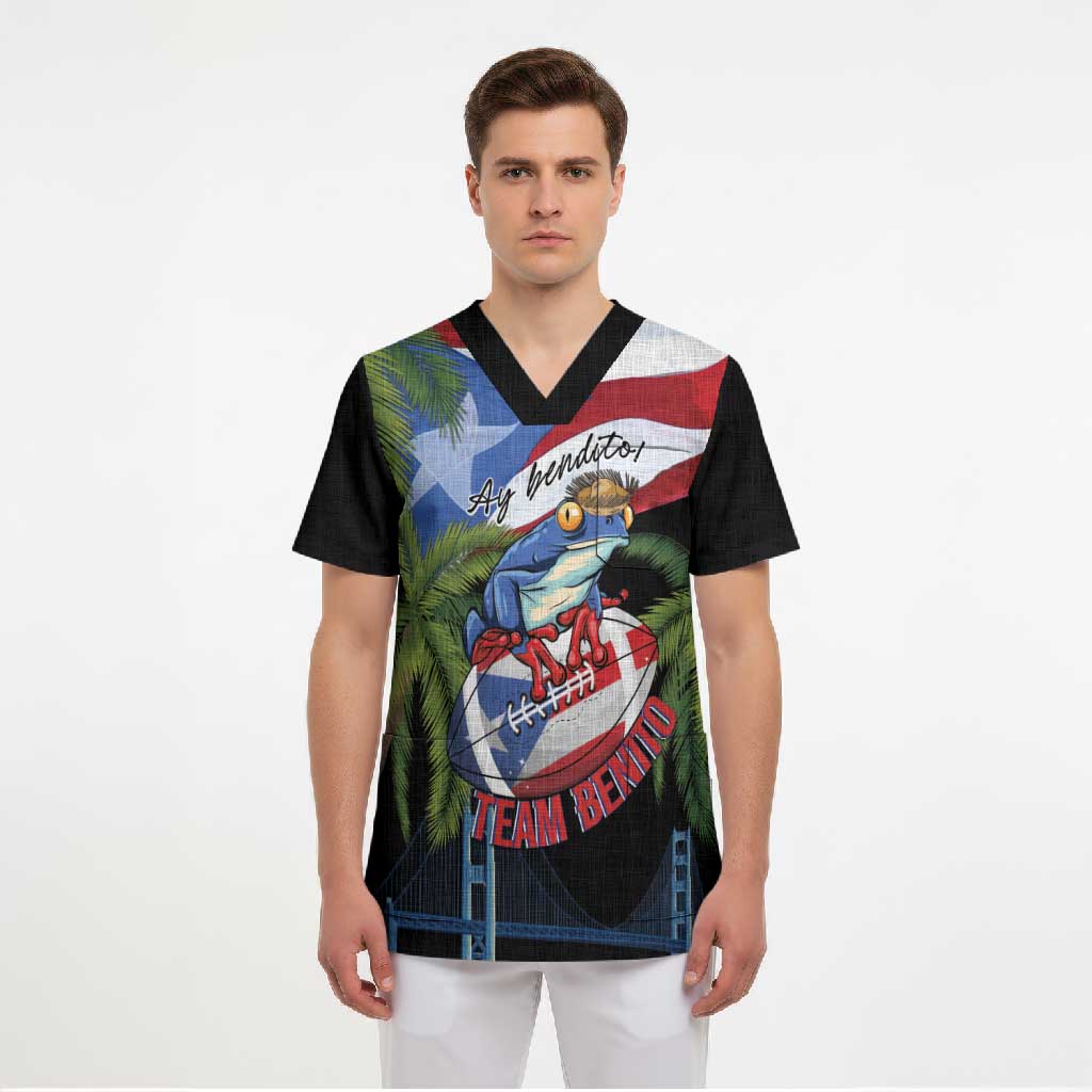 Ay Bendito! Benito Bowl Proud Boricua Scrub Top