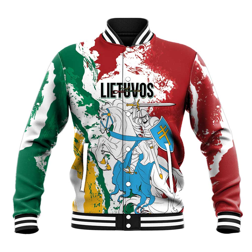 Lithuania Personalized Baseball Jacket Lietuvos Artsy Vytis