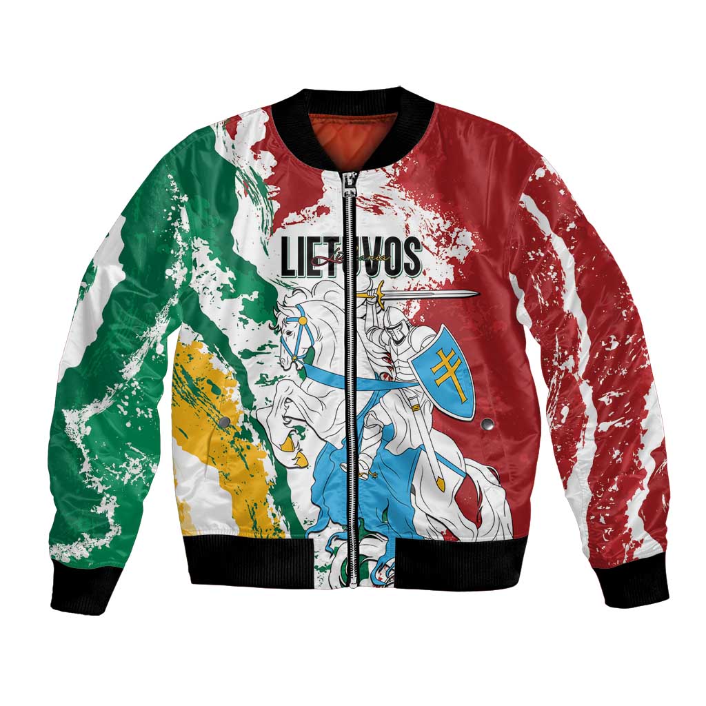 Lithuania Personalized Bomber Jacket Lietuvos Artsy Vytis