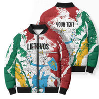 Lithuania Personalized Bomber Puffer Jacket Lietuvos Artsy Vytis