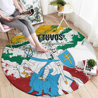 Lithuania Round Carpet Lietuvos Artsy Vytis