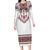 Ukraine Vyshyvanka Inspired Patterns Family Matching Long Sleeve Bodycon Dress and Hawaiian Shirt White
