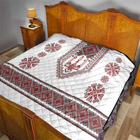 Ukraine Vyshyvanka Inspired Patterns Quilt White