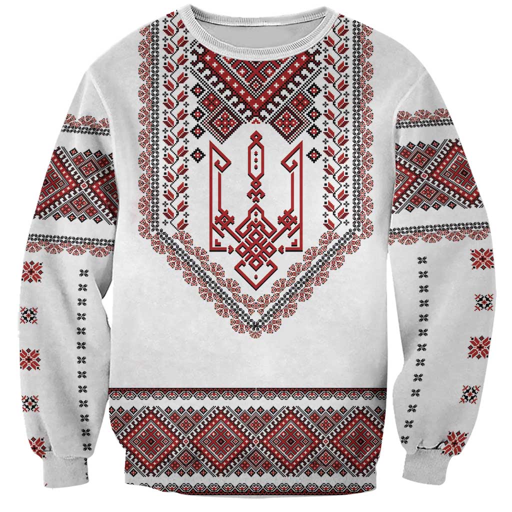Ukraine Vyshyvanka Inspired Patterns Sweatshirt White