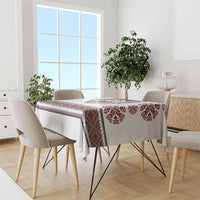 Ukraine Vyshyvanka Inspired Patterns Tablecloth White