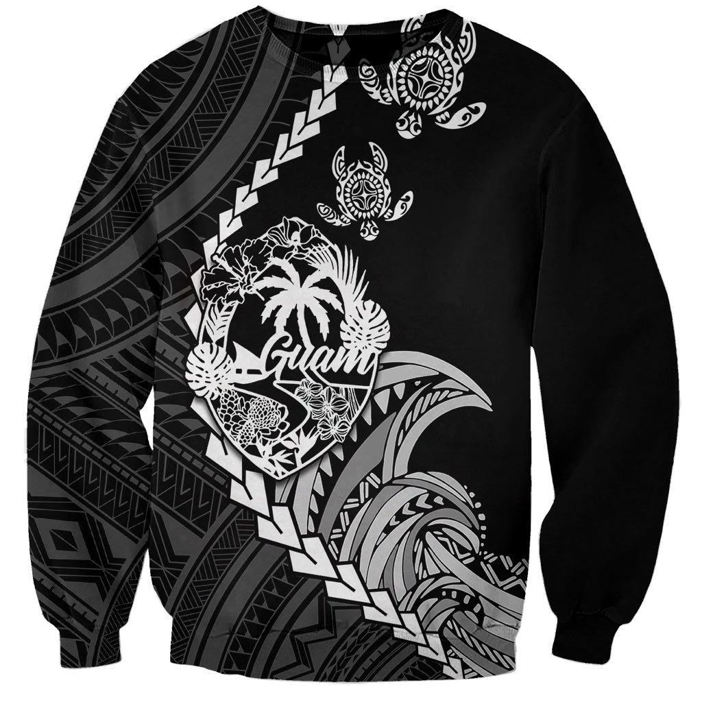 Black unisex sweatshirt with tribal turtle and floral pattern graphic on front