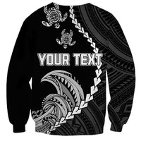 Black unisex sweatshirt with large wave and turtle graphic plus 'YOUR TEXT' text