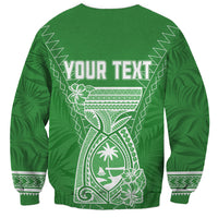 Green unisex crewneck sweatshirt with 'YOUR TEXT' white graphic
