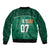 Personalised Ireland Rugby 2023 Sleeve Zip Bomber Jacket Celtic Cross Mix Shamrocks - Wonder Print Shop