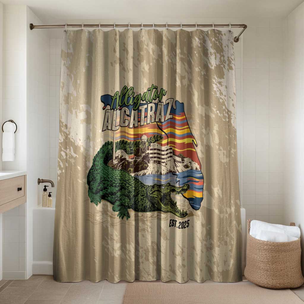 Alligator Alcatraz Retro Bathroom Set The Swamp - Wonder Print Shop