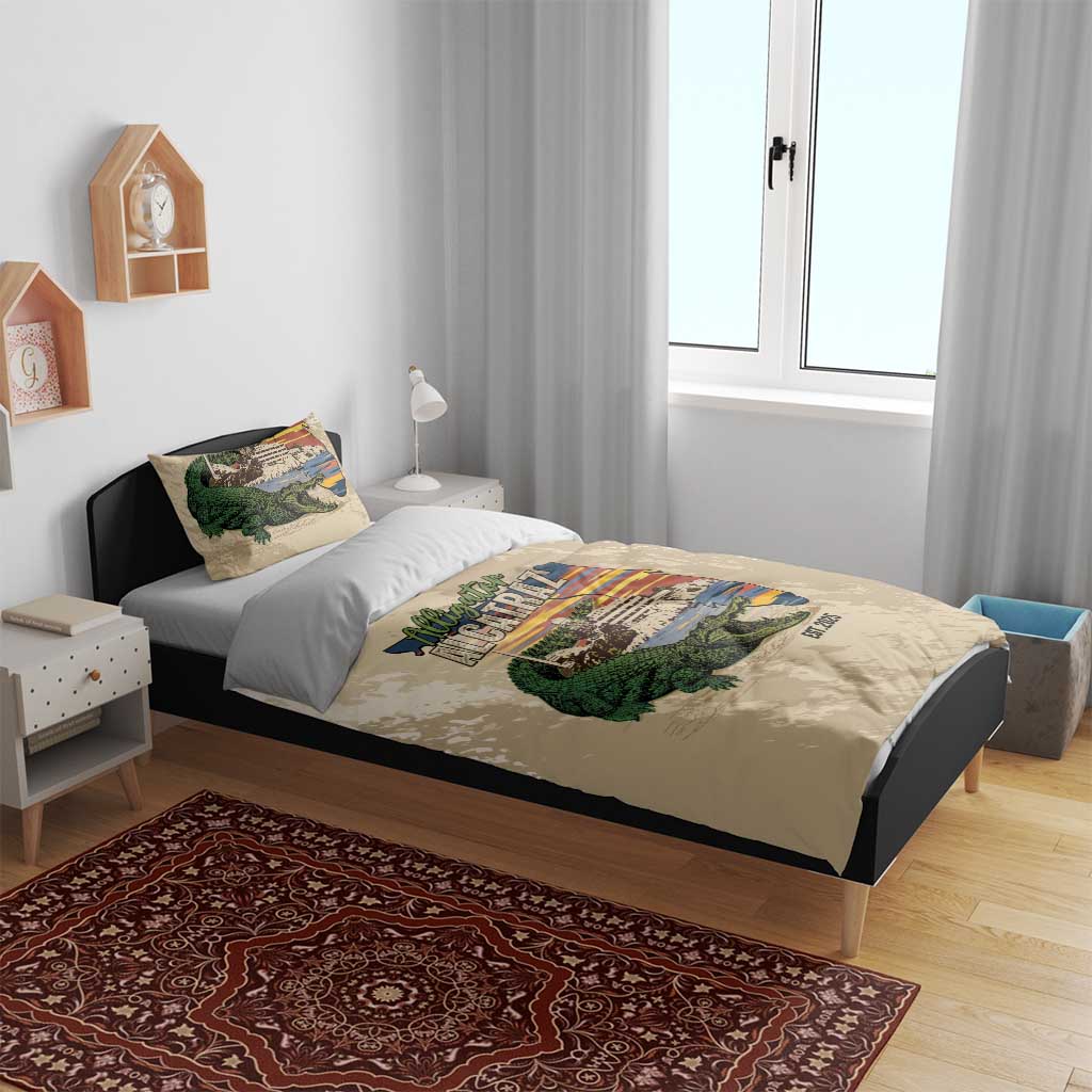 Alligator Alcatraz Retro Bedding Set The Swamp - Wonder Print Shop