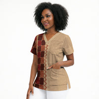 Zimbabwe Heritage Kudhinda Inspired Print Scrub Top