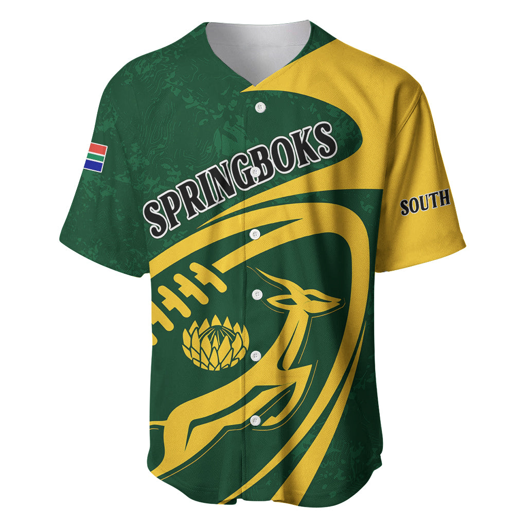 Personalised South Africa Rugby 2023 Baseball Jersey Bokke Champions Sporty Dynamics LT7 - Wonder Print Shop